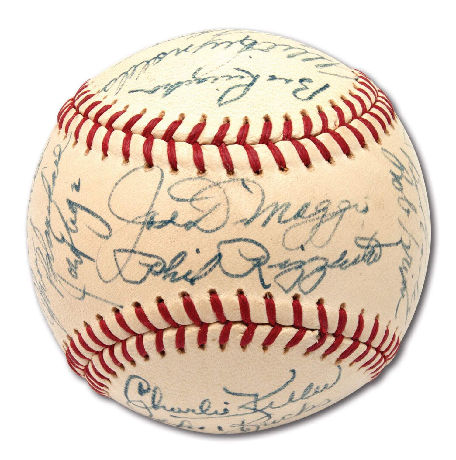 Stunning Joe Dimaggio NY Yankees Legends Signed 1967 Old Timers Day