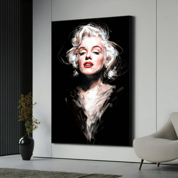 Stunning Marilyn Monroe Brushstroke Canvas Painting - A Bold Artistic Tribute And Perfect Gift For Hollywood And Pop Culture Fans, Stretched Canvas Size 8x12