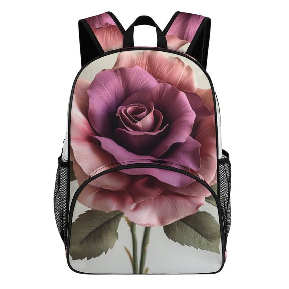 Stunning Mauve Silk Rose Bloom Backpack Travel Laptop Casual College Daypack Back to Bag