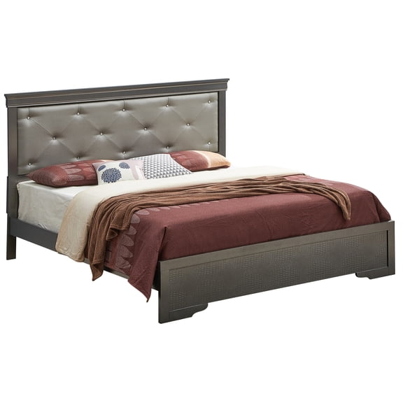 Stunning Metallic Black King Bed For Luxury Life: 53" H X 79" W 85" D, Transitional Decor, Construction, Quick Assembly Supplied Interior Style: Design, Support,