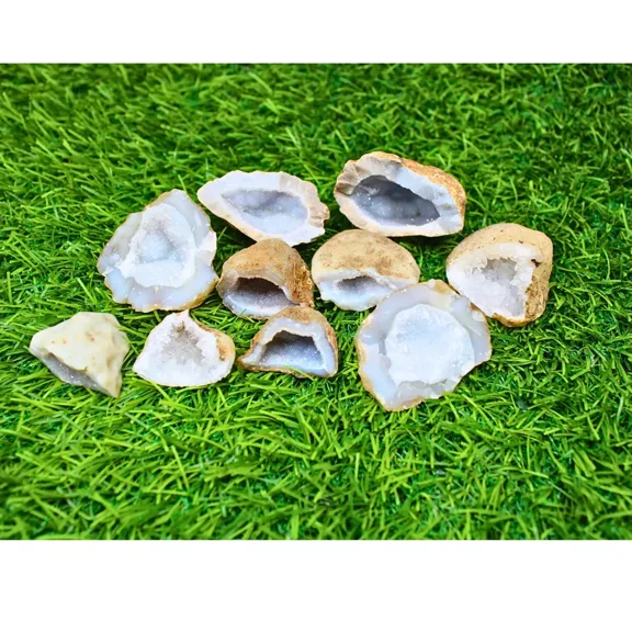 Stunning Natural Crystal Quartz Geode Joint 250 Grams | Unique Stone 5 pieces