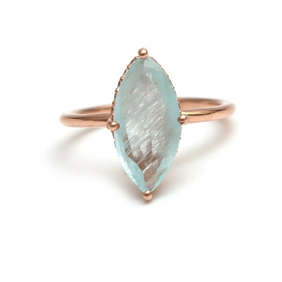 Stunning Natural Purple Amethyst Marquise 14k Gold Filled Solitaire Ring - birthstone Ring For her - Anniversary Ring For her