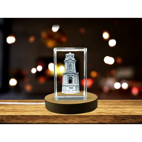 Stunning Pachuca Monumental Clock 3D Engraved Crystal Gift