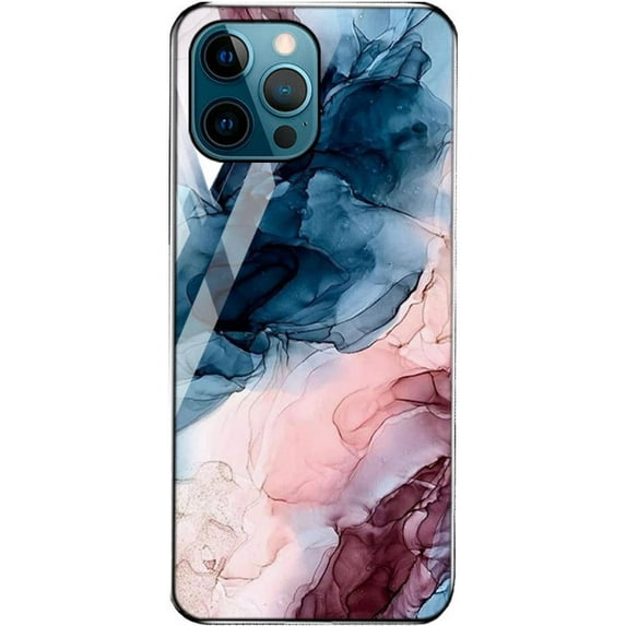 Stunning Pattern Painted Tempered Glass Phone Case for iPhone 13 12 11 Pro Max Mini X XS XR 8 7 Plus, Stylish Stone Pattern Back Cover(I,11)