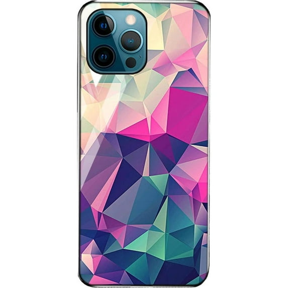 Stunning Pattern Painted Tempered Glass Phone Case for iPhone 13 12 11 Pro Max Mini X XS XR 8 7 Plus, Stylish Stone Pattern Back Cover(M,XR)