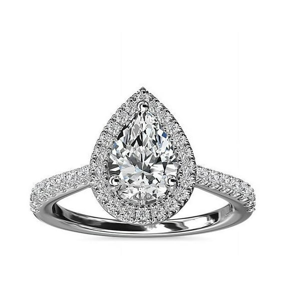 Stunning Pear Cut 2.50 Ct Natural Diamond Solitaire Engagement Ring for Ladies Solid 950 Platinum Size 9 by Diamond-Capitals (F-G/VS1)
