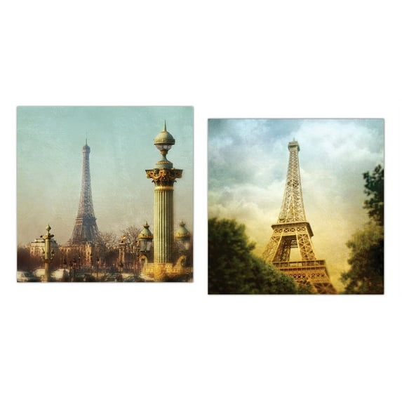 Stunning Photograph Prints of the Eiffel Tower Paris France by Amy Melious; Two 12x12in Poster Print