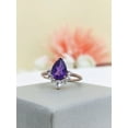 thumbnail image 1 of Stunning Purple Amethyst Halo Ring-Designer Amethyst Anniversary Gift For Love-Purple Engagement Ring For Her-Amethyst Wedding Ring-R720, 1 of 1