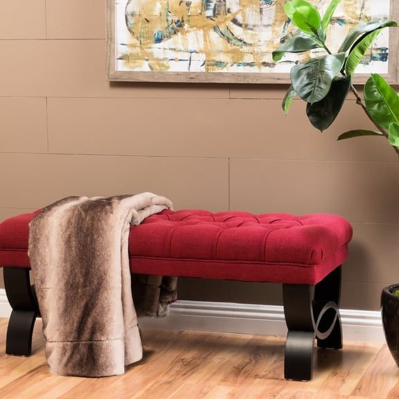 Stunning Red Fabric With A Luxurious Expression And Classic Tufting Technique Bench Gorgeous Seat Regal Atmosphere