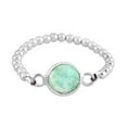 thumbnail image 1 of Stunning Round Amazonite Inlay on Sterling Silver Beaded Band Ring-7, 1 of 5