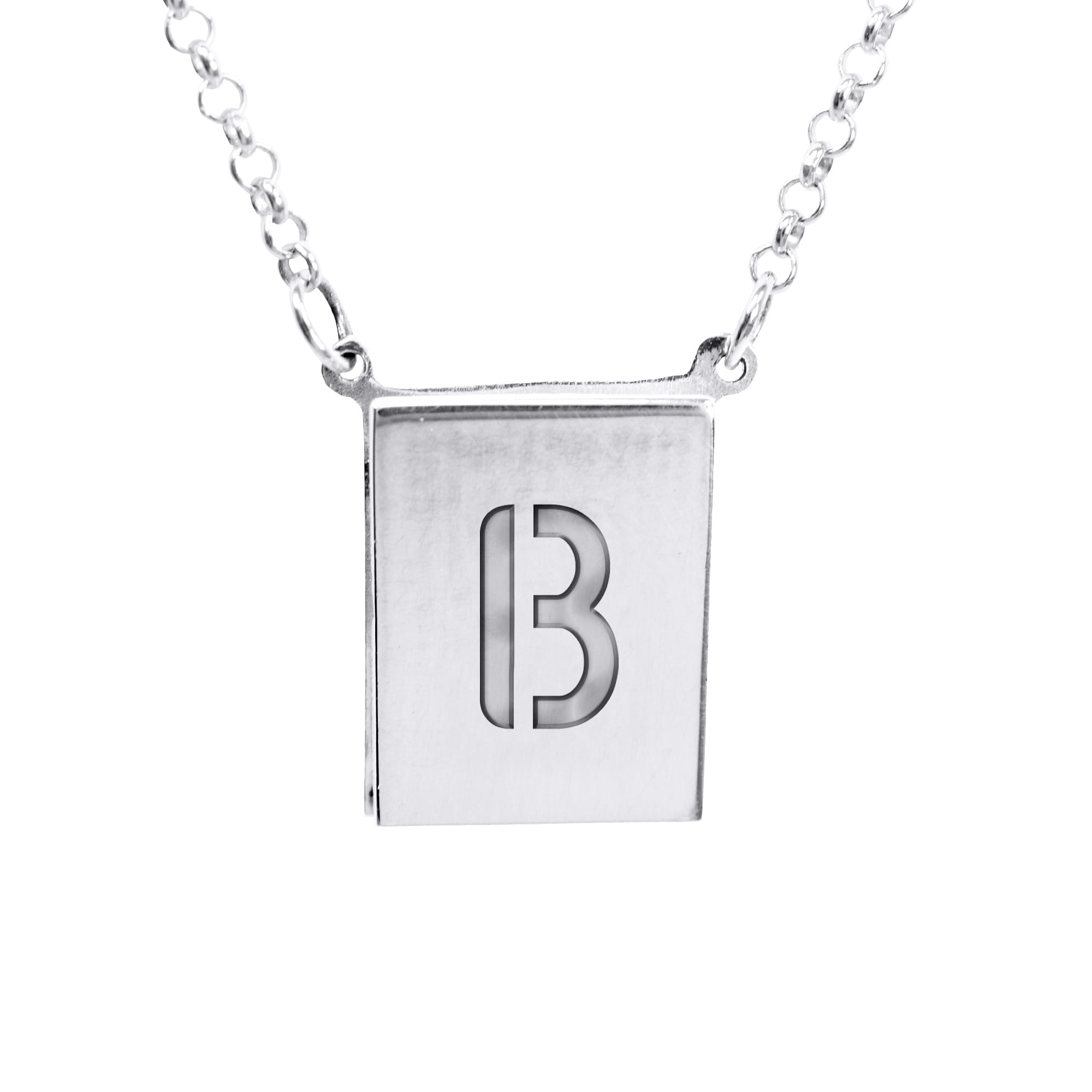 Stunning Sterling Silver Initial B Necklace