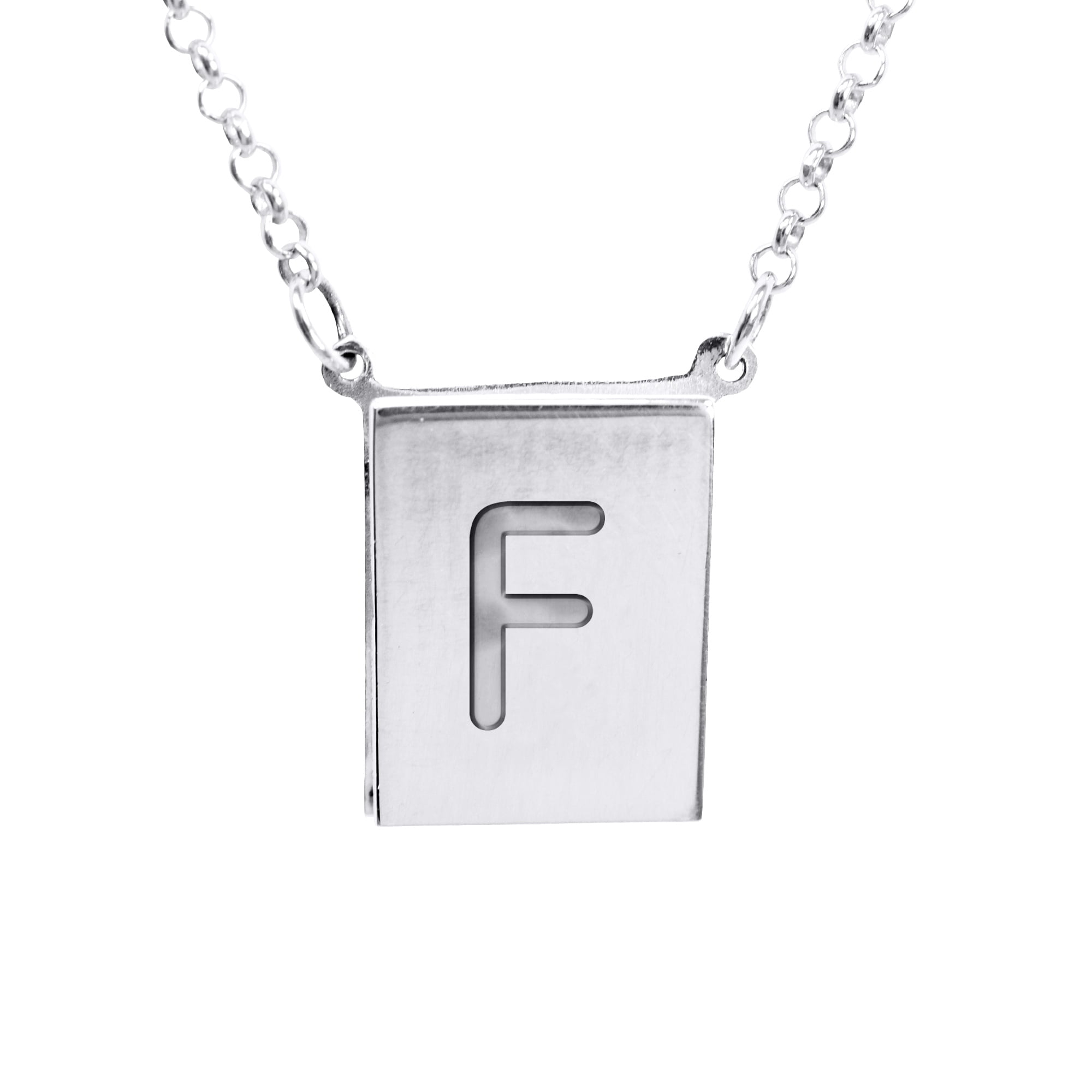 Stunning Sterling Silver Initial F Necklace