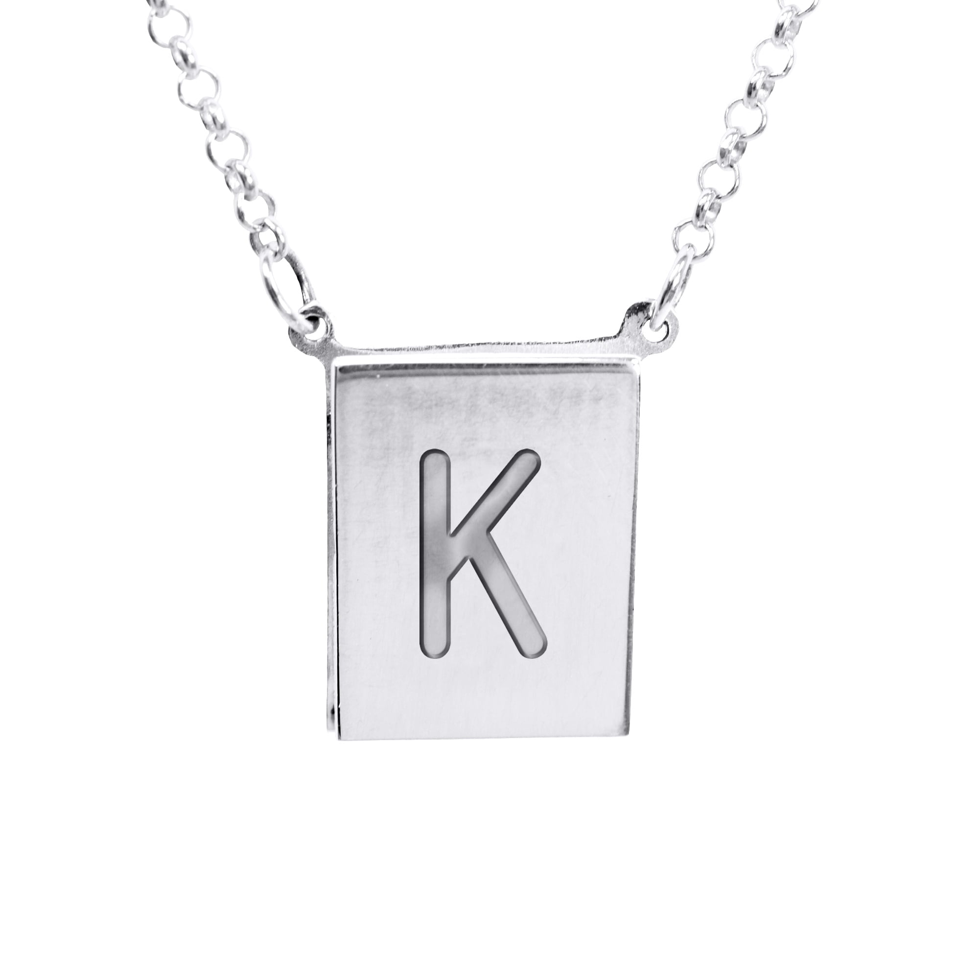 Stunning Sterling Silver Initial "K" Necklace