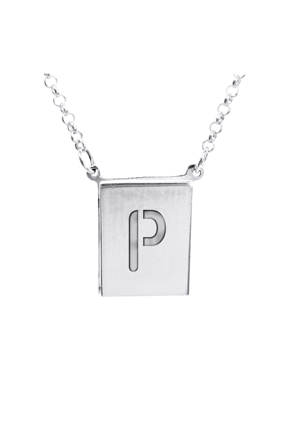 Stunning Sterling Silver Initial P Necklace