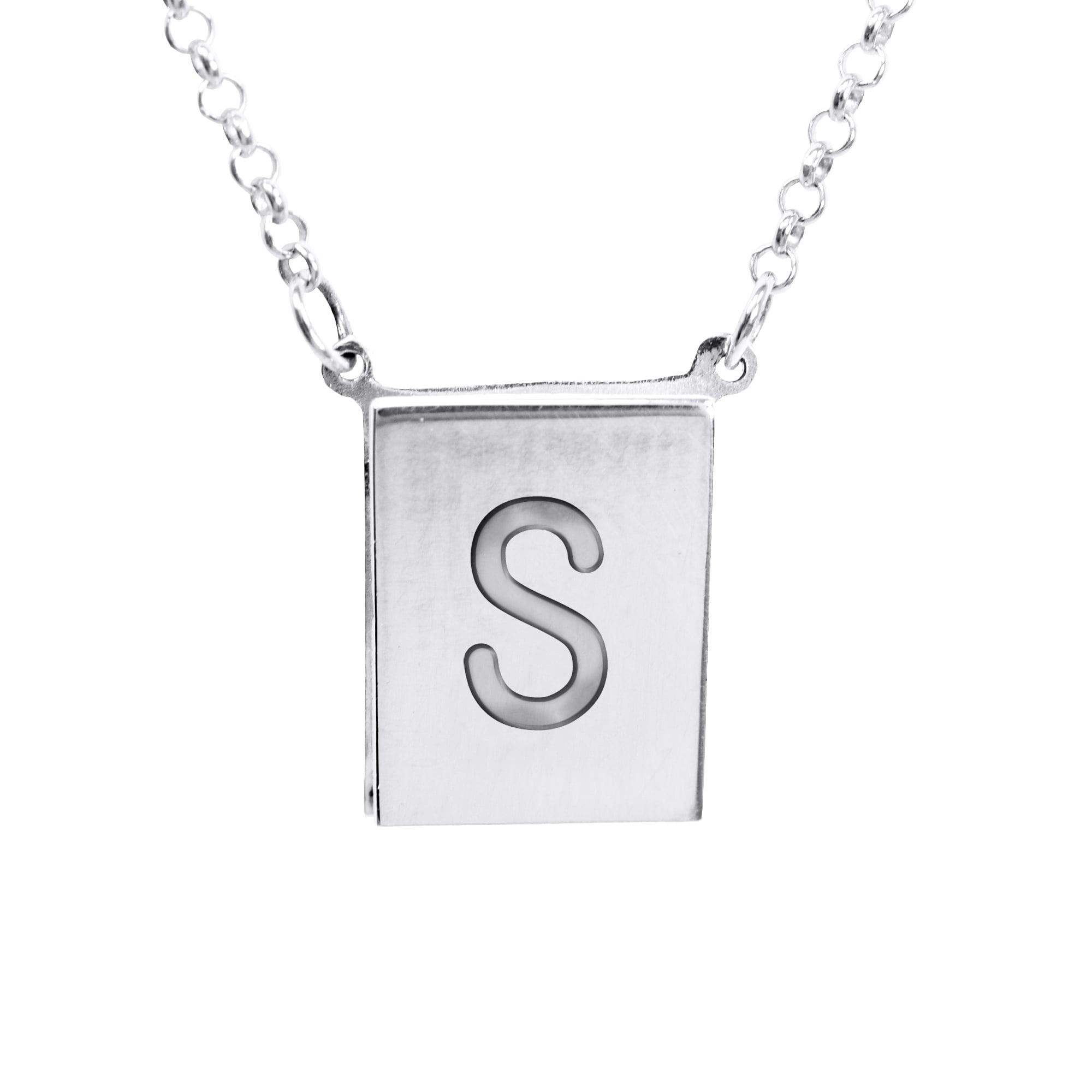 Stunning Sterling Silver Initial S Necklace