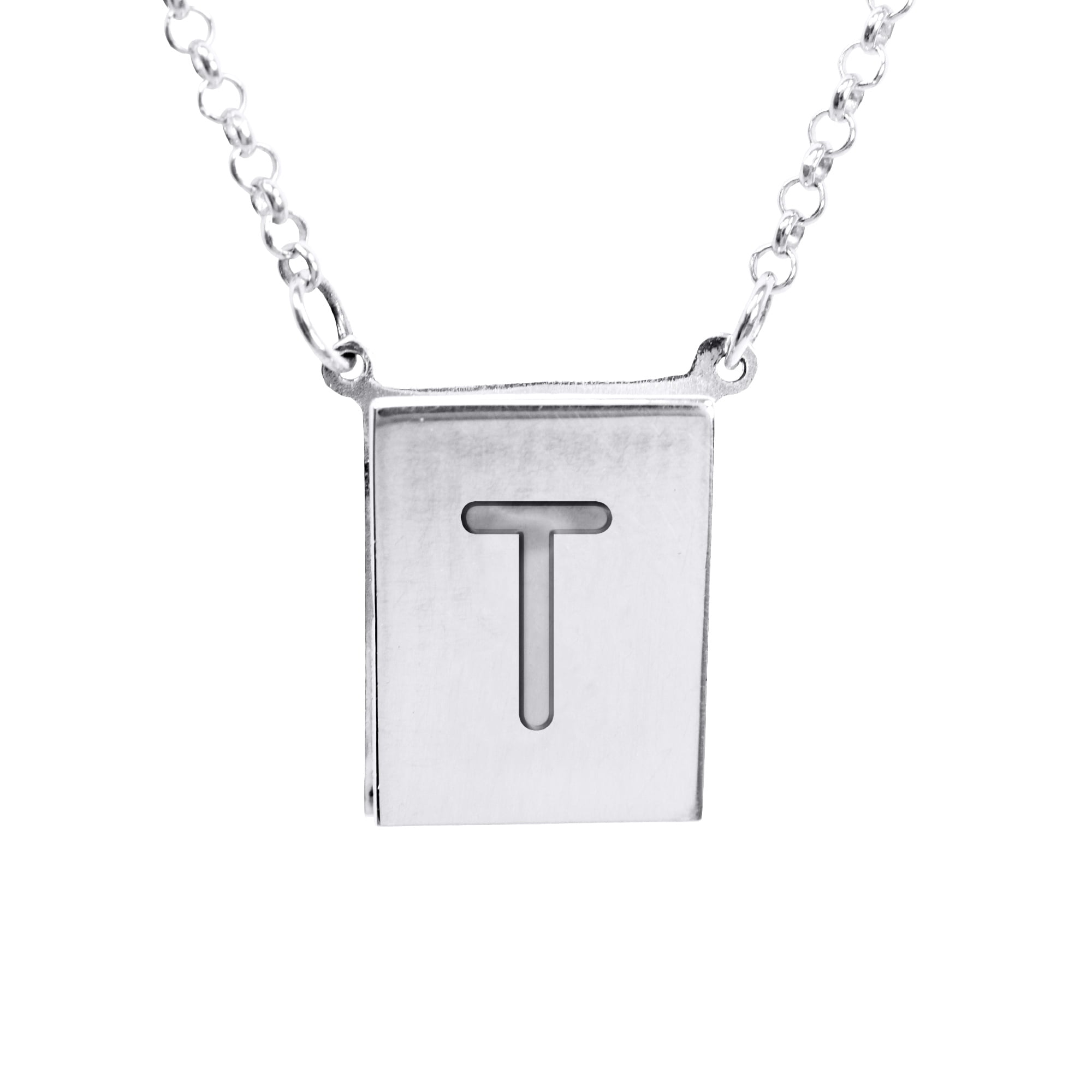 Stunning Sterling Silver Initial T Necklace