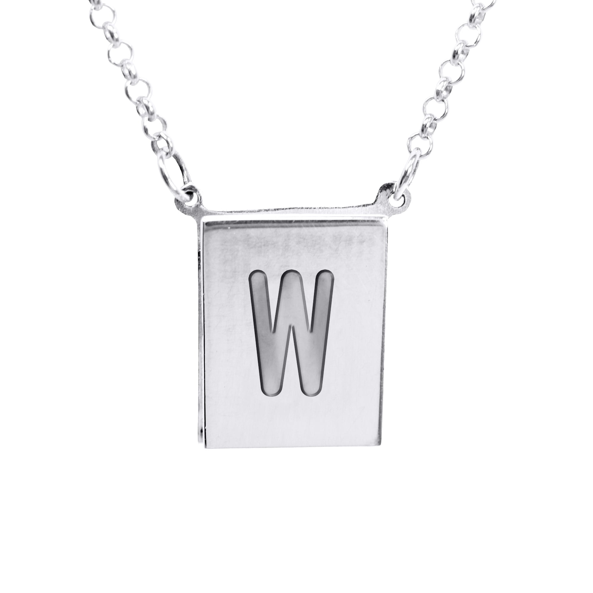 Stunning Sterling Silver Initial W Necklace