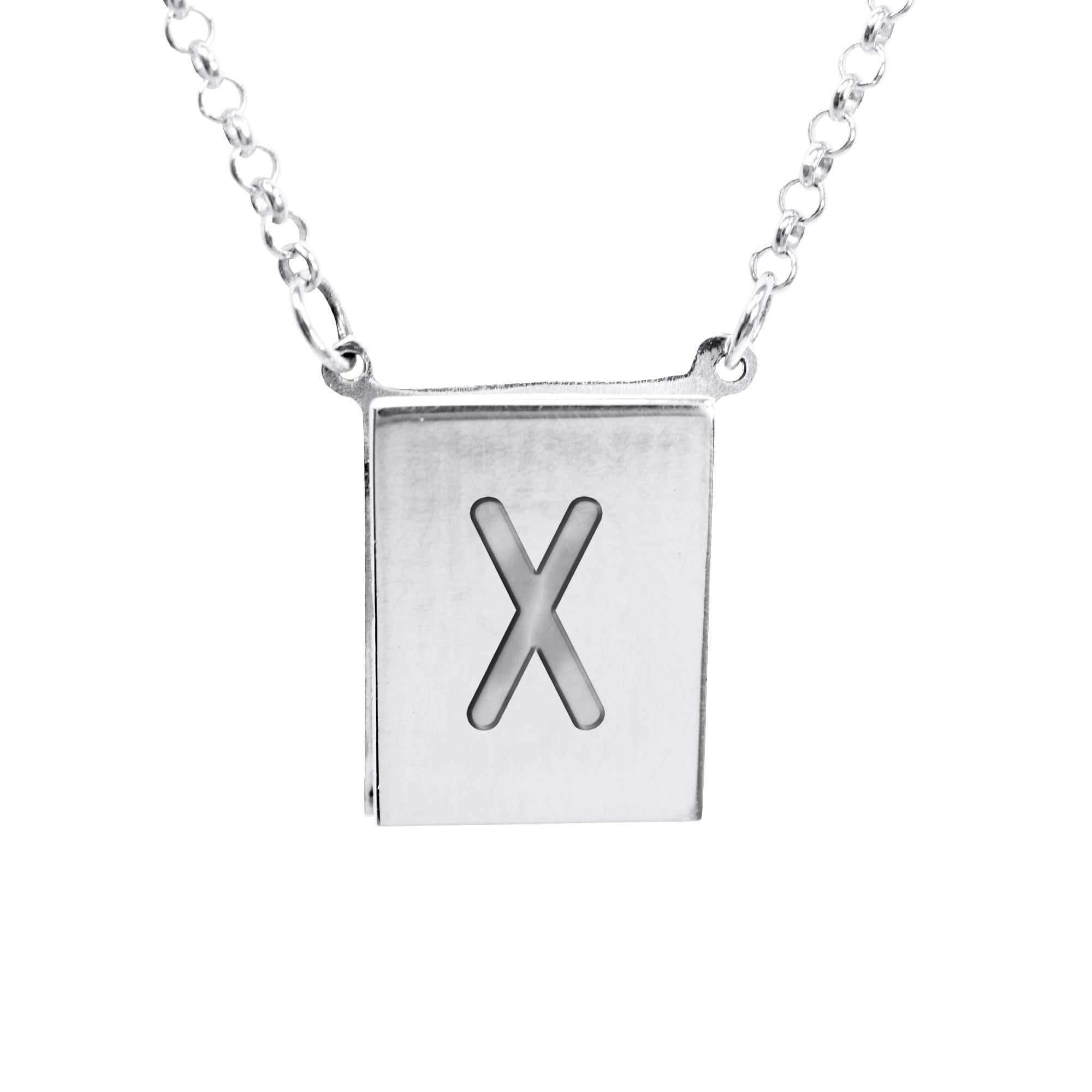 Stunning Sterling Silver Initial X Necklace