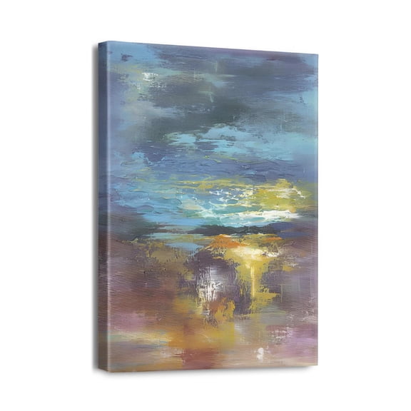 Stunning Sunset & Sunrise Ocean View - 12x16 inch Canvas Art for a Modern Bathroom and Coastal Themed Home Decor.