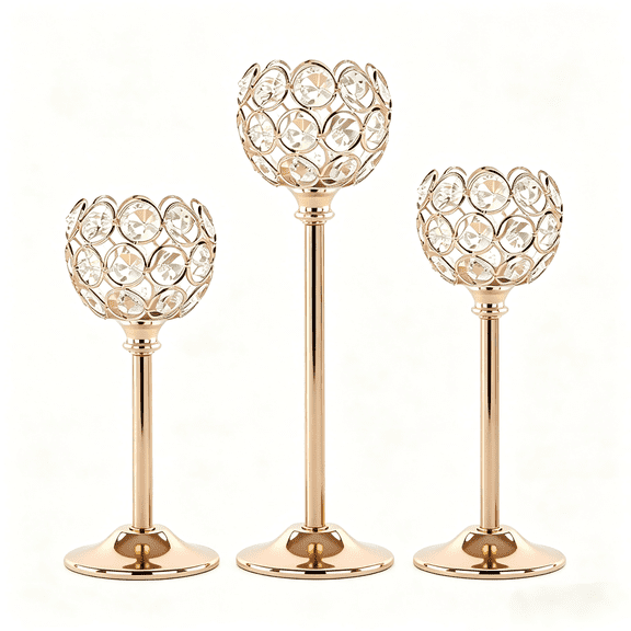 Stunning Tall Bling Bowl Candelabra Set of 12 for Weddings and Parties