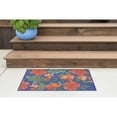 thumbnail image 1 of Stunning Transitional 2' x 3' Blue and Red Polypropylene Outdoor Area Rug, 1 of 7
