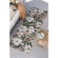 thumbnail image 1 of Stunning Transitional 2' x 8' Green and White Polypropylene Outdoor Runner Rug, 1 of 7