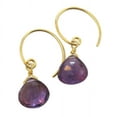 thumbnail image 1 of Stunning Vermeil Gemstone Drop on Open Circle Hook Earrings, Amethyst, 1 of 1