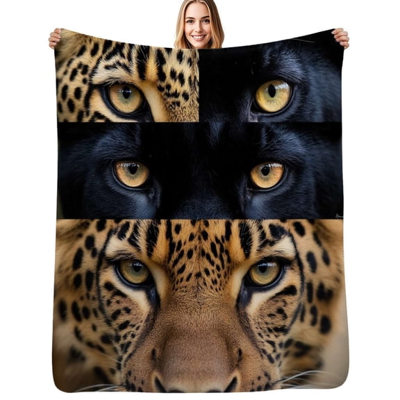 Stunning big cat eyes closeup Flannel Blanket Warm Soft Bedding Throws Winter Camping Chair Sofa Bed