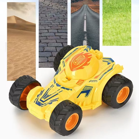 Stunt Car Double-Sided Flip Cars Toys, 360° Rotating Stunt Push and Go Friction Cars, Double-Sided Friction Powered Vehicles Flip Shockproof Inertias Cars