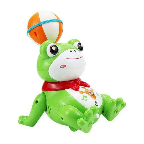 Stunt Frogs Robot with Ball Balancing, Light-Up Dancing and Sound Effects, Gymnastic Action Toy with 360° Rotation for Active Play