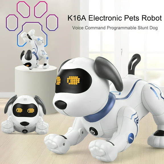 Stunt Intelligent Dog 5m Range Infrared Remote Control Dynamic Music Dance Robot Dog White