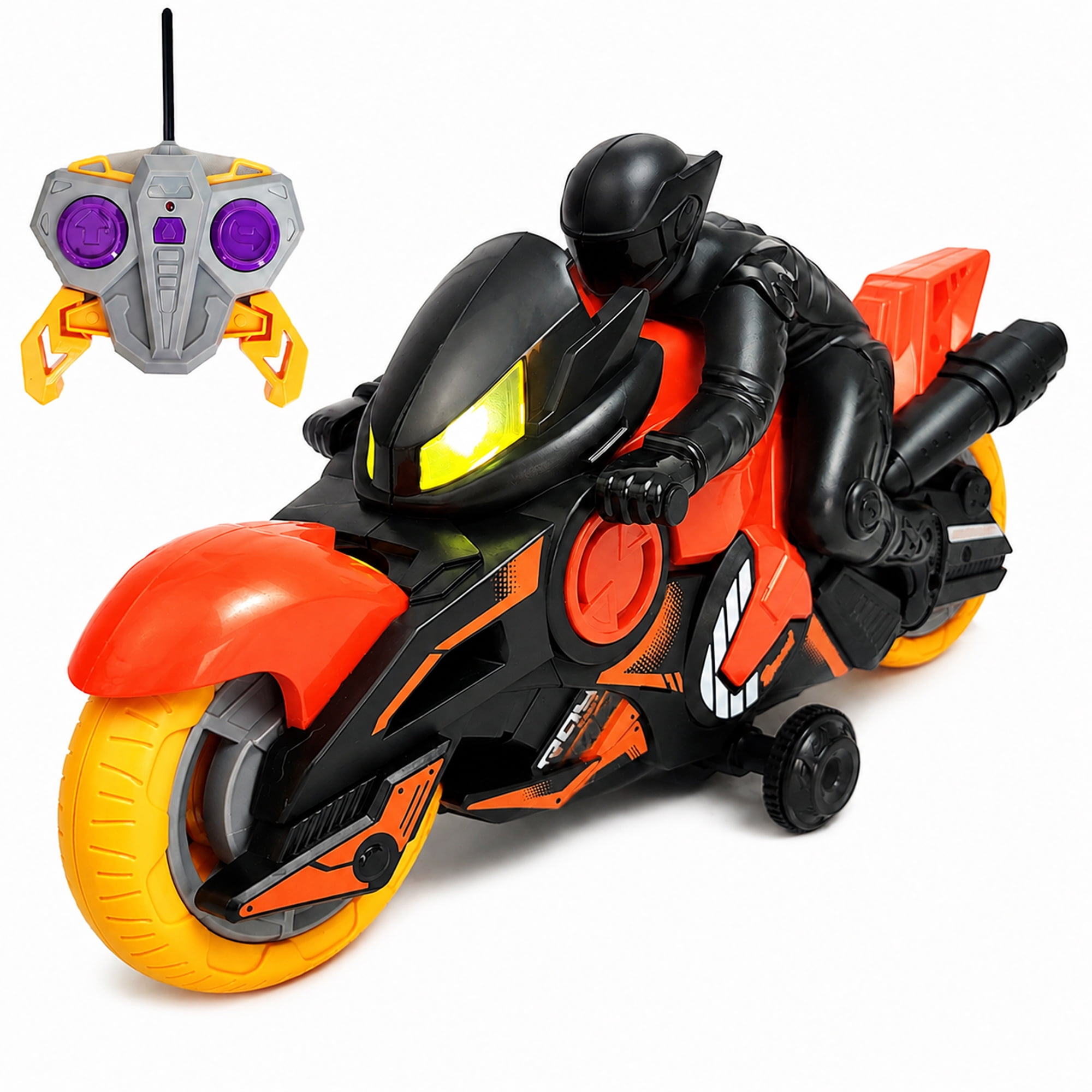 Stunt Motorcycle Toy with Remote Controller, 360° Spinning Motorbike with Side Drift Wheels, Indoor Racing Toy for Kids Ages 3+