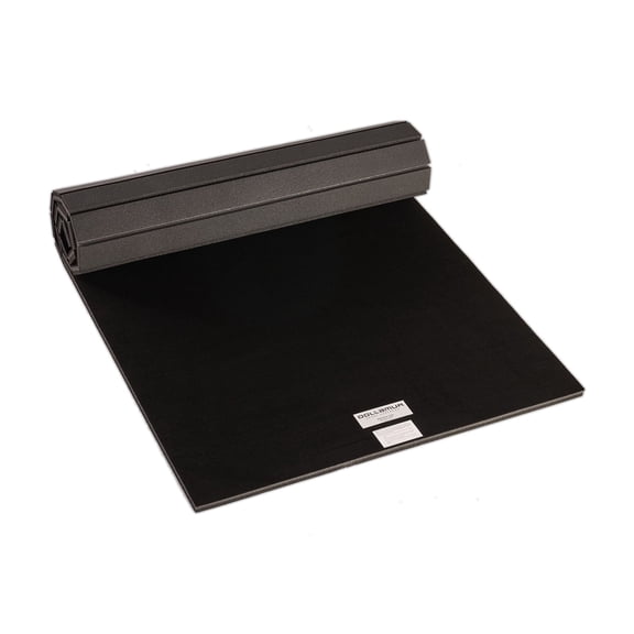 Dollamur 5'x10'x1-3/8" Gymnastics Mat, Black, Carpeted Mat for Tumbling and Cheerleading, FLEXI-Roll®