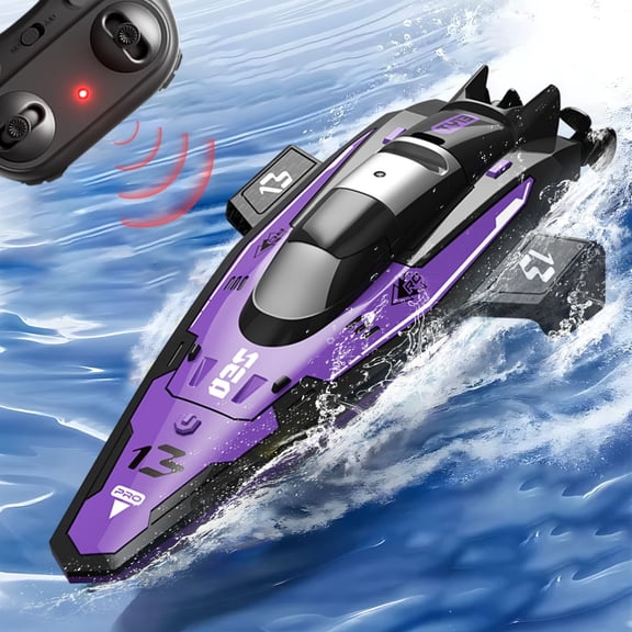 Stunt Remote Control Speedboat Mini RC Boat with Double Motors, Self-Reflipping, Water Sensing, Long Endurance, Portable Designs for Pools, Lakes, Beaches, and Outdoor Water Fun