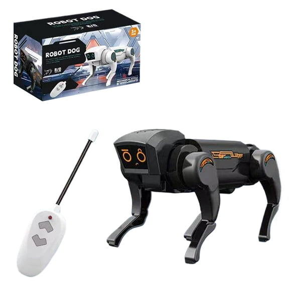 Stunt Robot Dog RC Toys for All Ages, Smart Robot Dog, Lifelike Actions, Programmable Play, 25m Range, Durable & Safe Gift - Black Type A