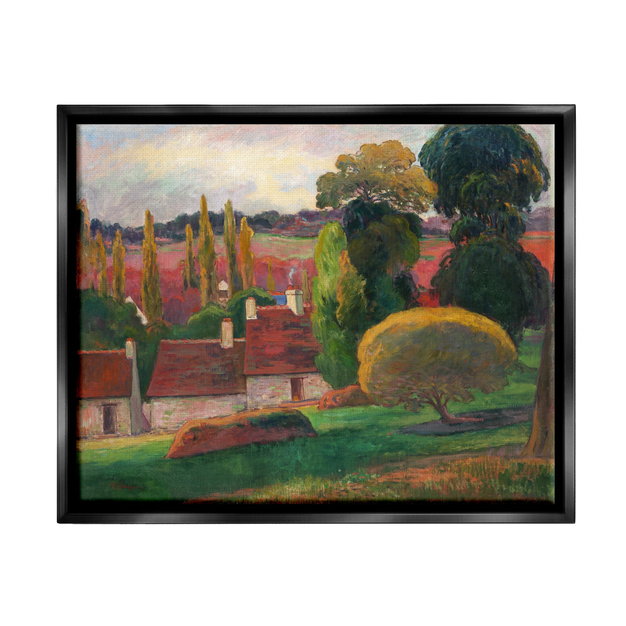 Stupell A Farm In Brittany Gauguin Classic Landscape Painting Black Floater Framed Art Print Wall Art
