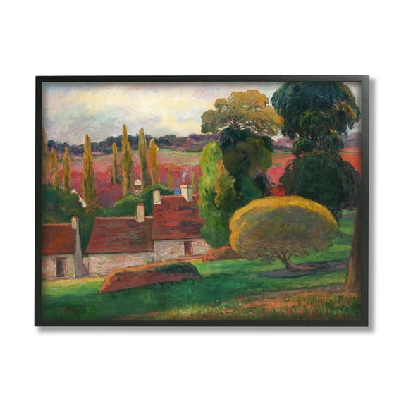 Stupell A Farm In Brittany Gauguin Classic Landscape Painting Black Framed Art Print Wall Art