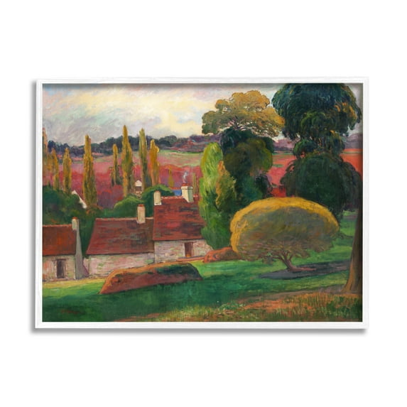 Stupell A Farm In Brittany Gauguin Classic Landscape Painting White Framed Art Print Wall Art