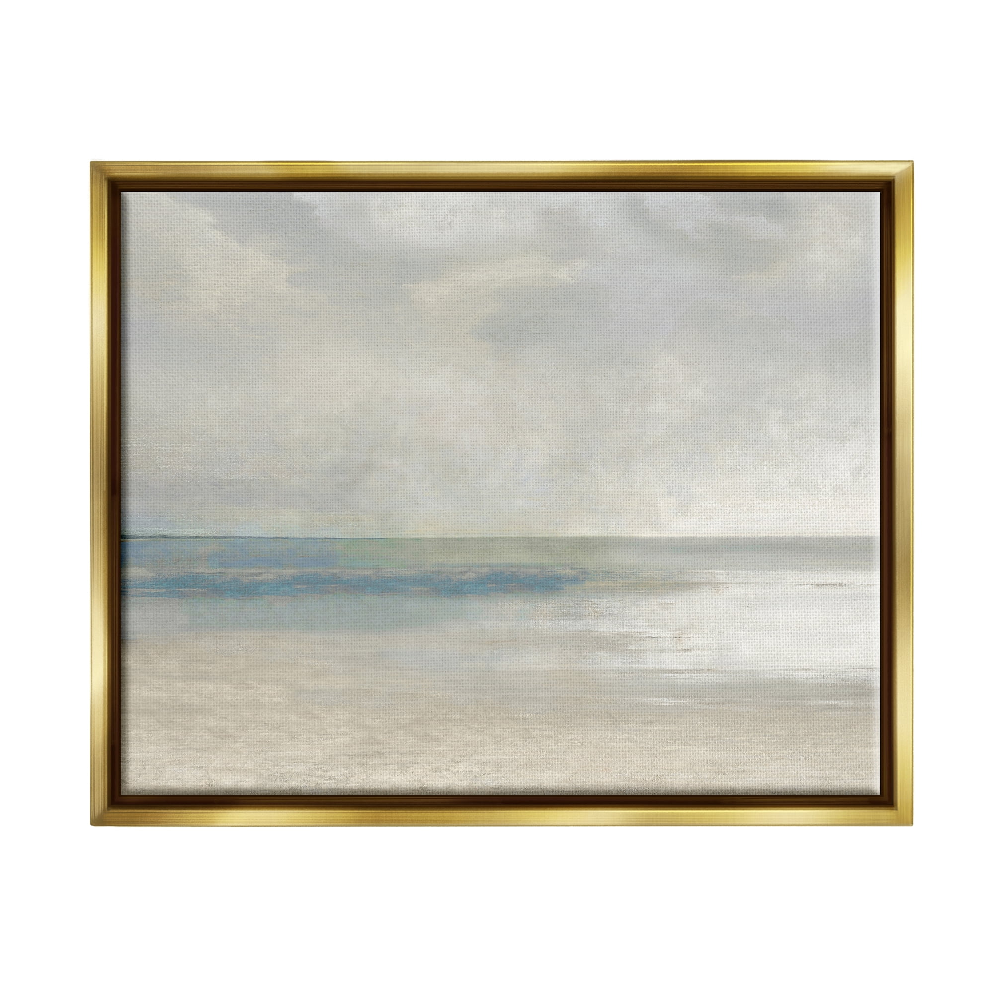 Stupell Abstract Beach Horizon Landscape Landscape Painting Gold Floater Framed Art Print Wall Art
