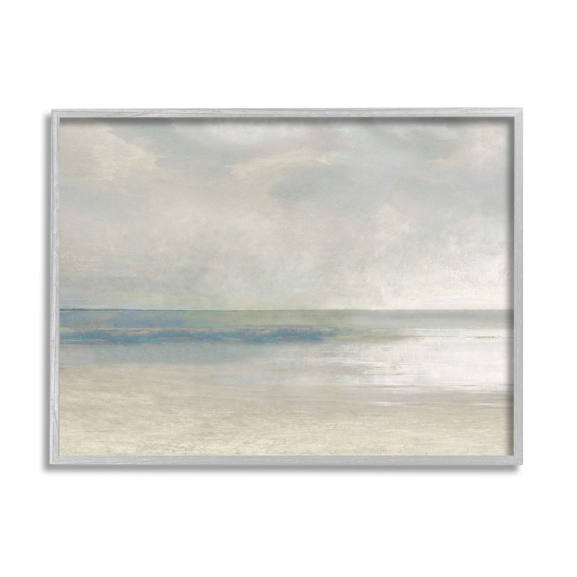 Stupell Abstract Beach Horizon Landscape Landscape Painting Gray Framed Art Print Wall Art