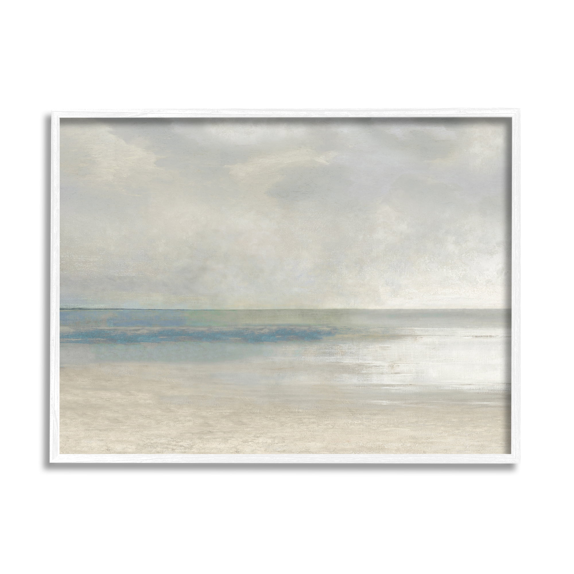 Stupell Abstract Beach Horizon Landscape Landscape Painting White Framed Art Print Wall Art