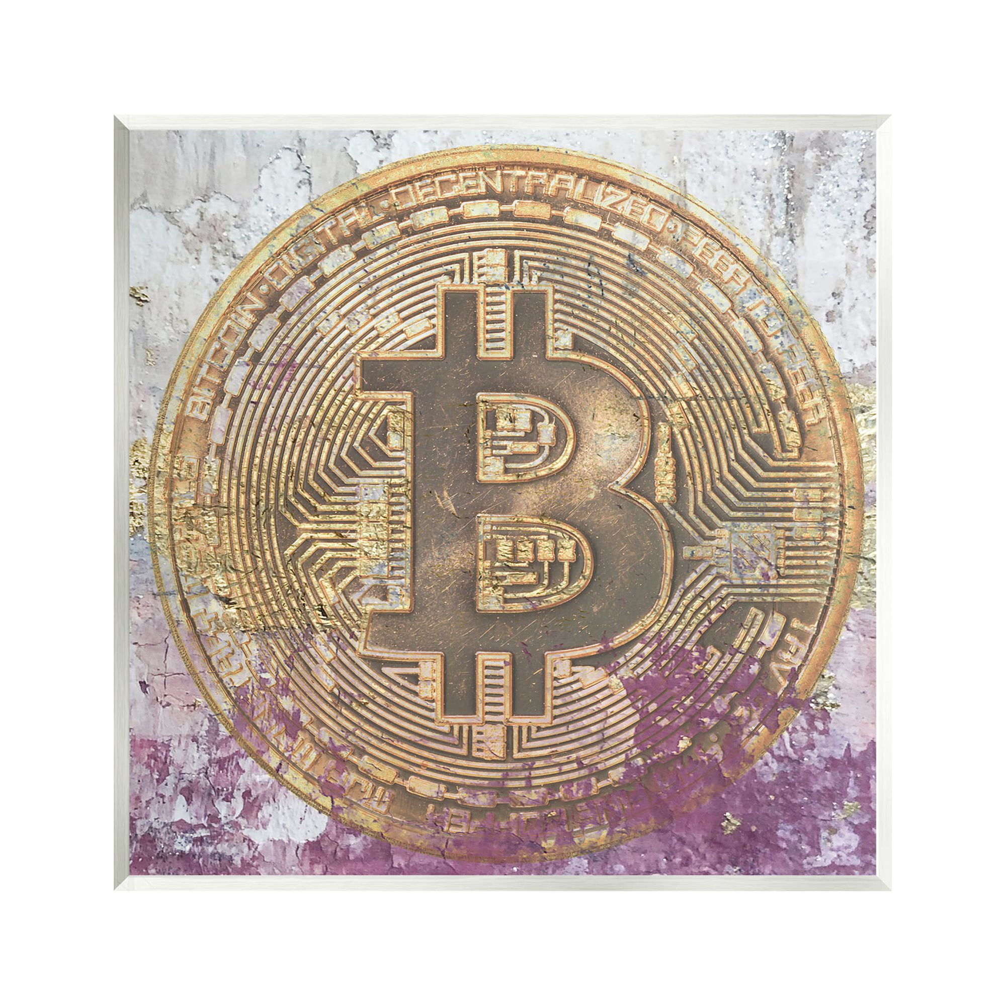 Stupell Abstract Bitcoin Logo Collage Beauty & Fashion Painting Wall Plaque Unframed Art Print Wall Art