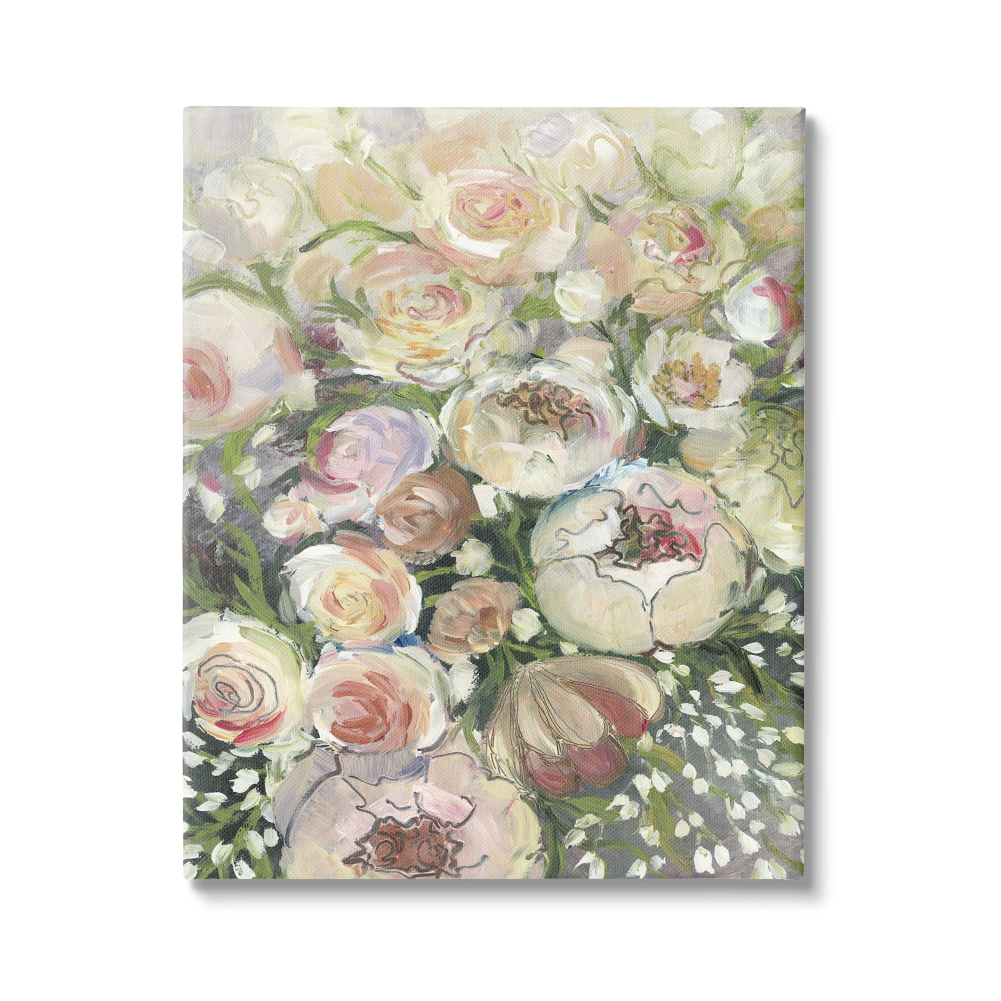 Abstract Blooming Garden Flowers Canvas Wall Art