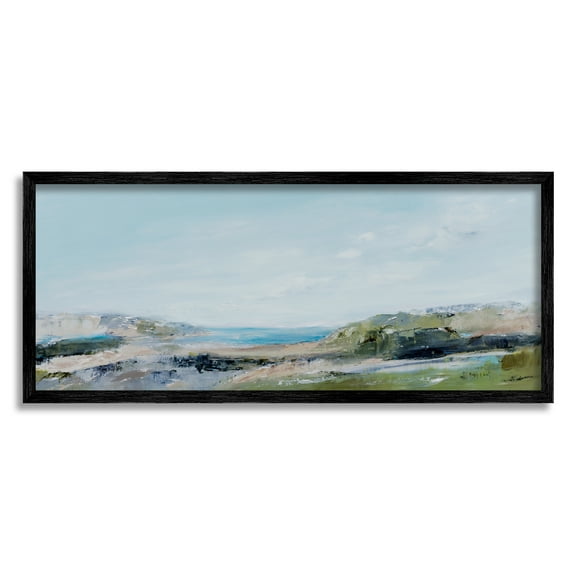 Stupell Abstract Coastal Cliffs Landscape Landscape Painting Black Framed Art Print Wall Art