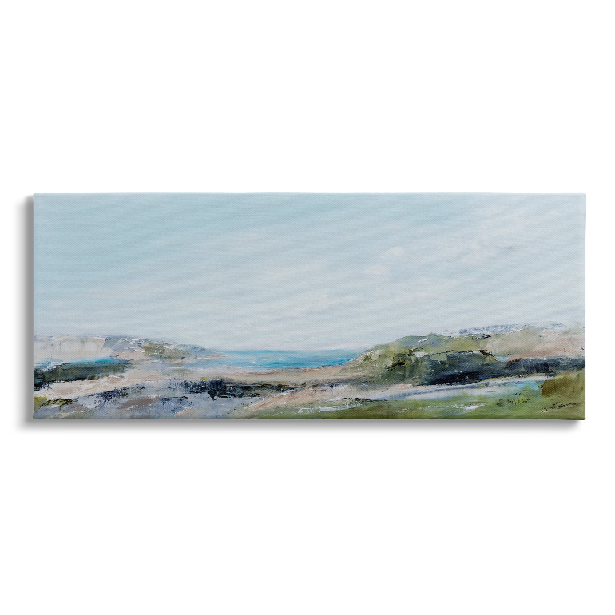 Abstract Coastal Cliffs Landscape Wrapped Canvas Wall Art