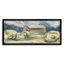 Stupell Abstract Country Hay Bales Landscape Painting Black Framed Art Print Wall Art