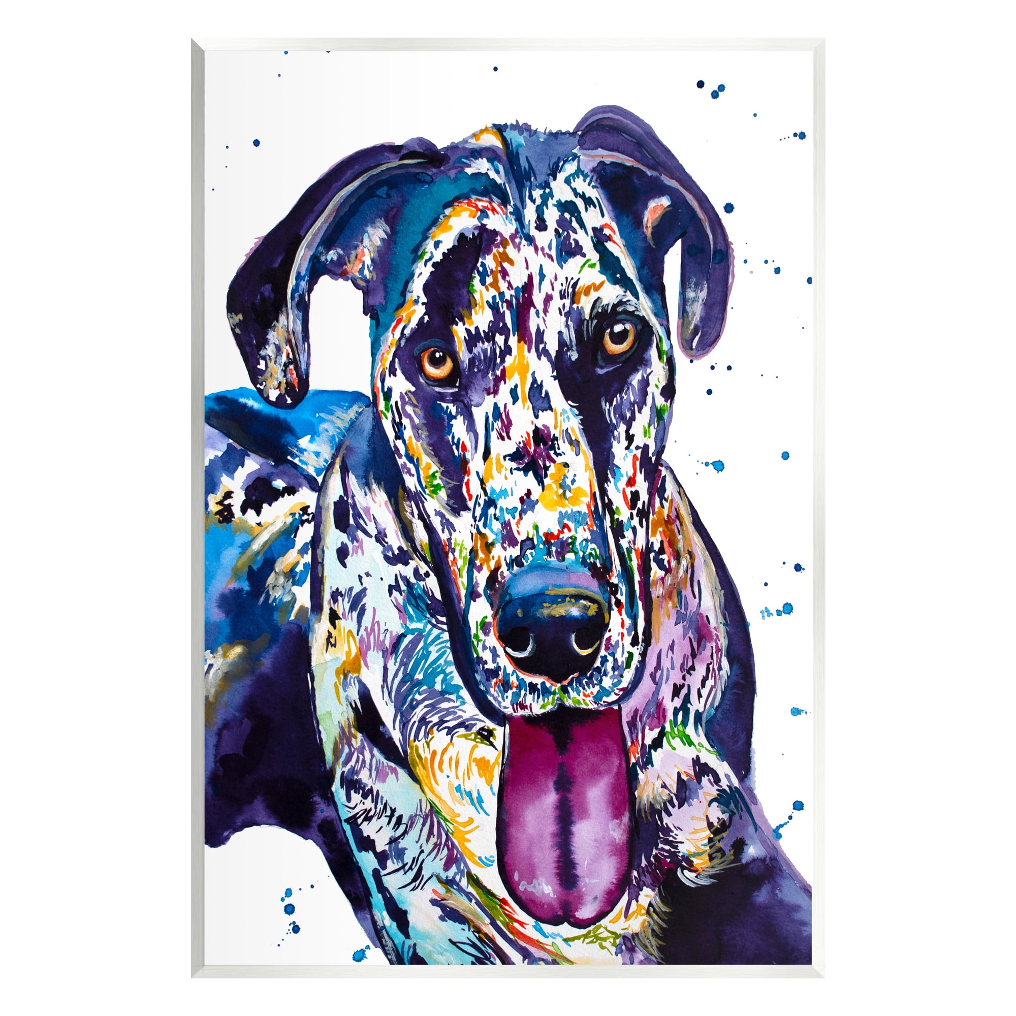 Stupell Abstract Dog Modern Pet Portrait Animals & Insects Painting Wall Plaque Unframed Art Print Wall Art