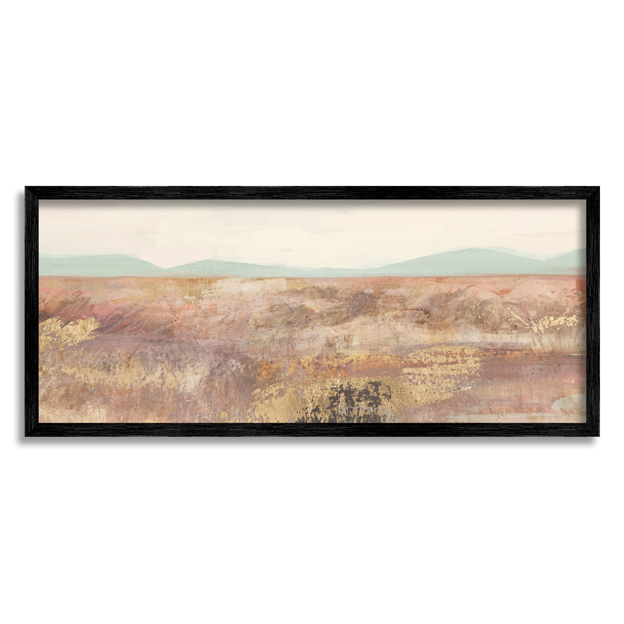 Stupell Abstract Neutral Prairie Landscape Abstract Painting Black Framed Art Print Wall Art