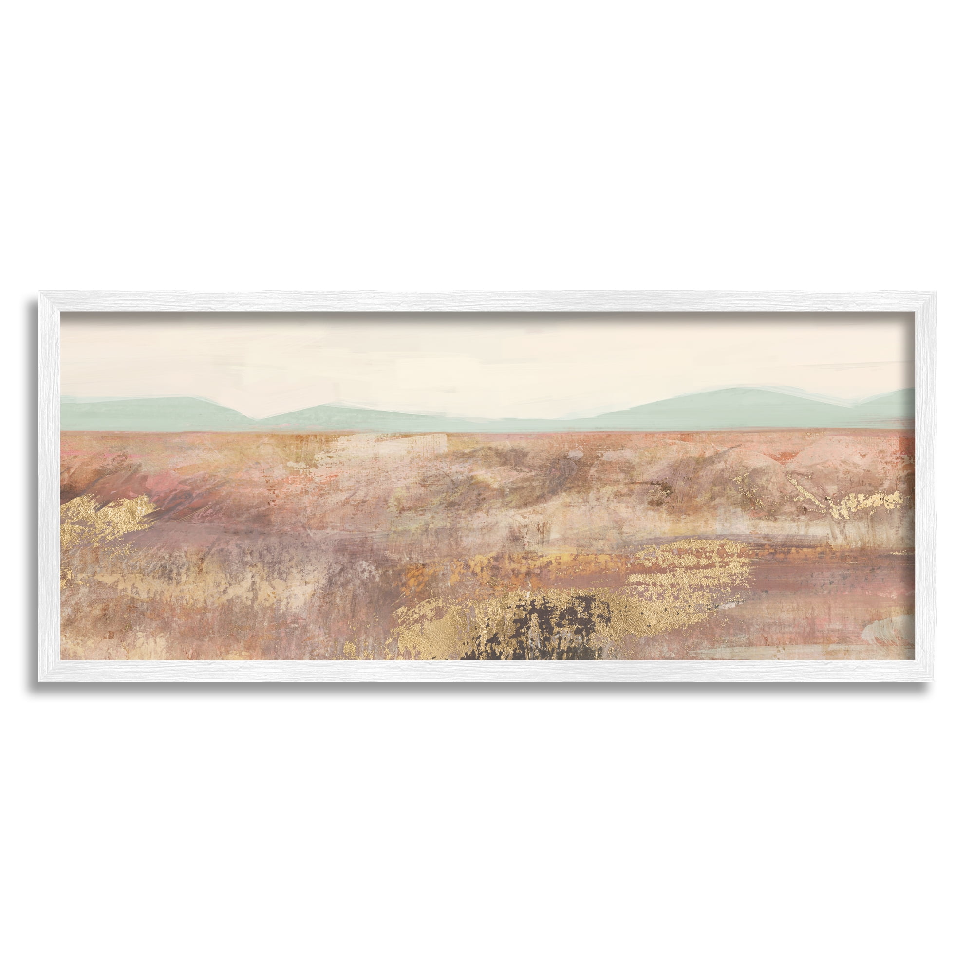 Stupell Abstract Neutral Prairie Landscape Abstract Painting White Framed Art Print Wall Art