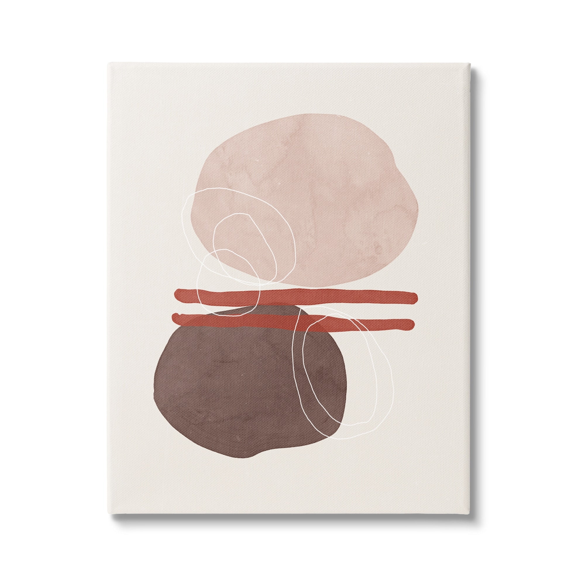 Stupell Abstract Round Shapes Contemporary Abstract Painting Gallery Wrapped Canvas Print Wall Art